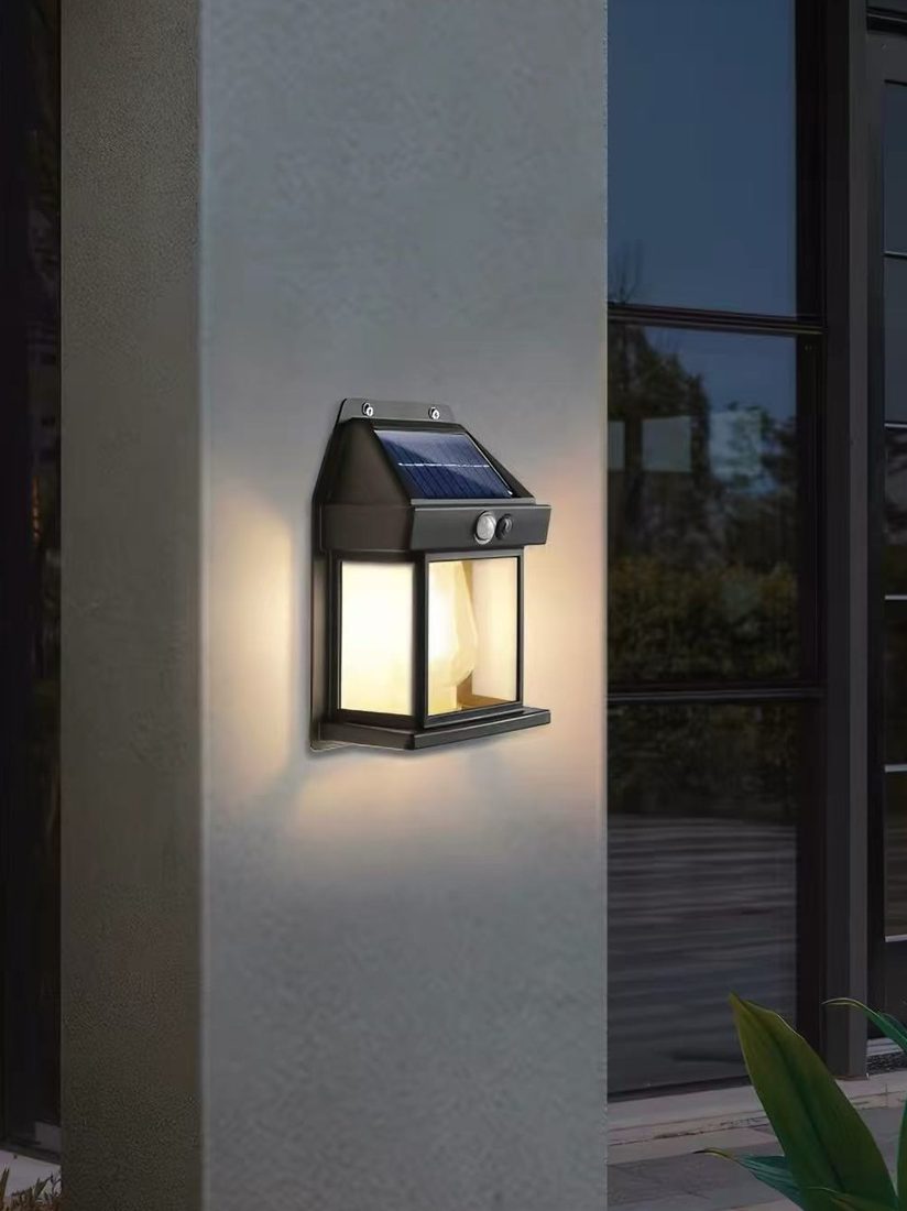 Wall lantern on a garden pillar